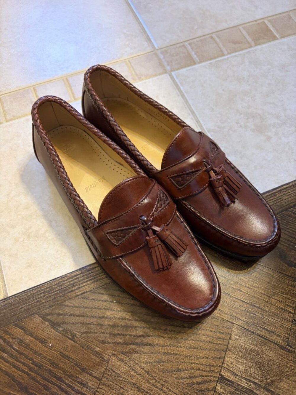 Allen Edmonds Maxfield Brown Chili Leather Tassel Loafer Slip-On Men's 10 D